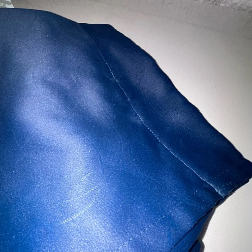 Luxury Long Royal Blue Grommet Curtains Geometric Concentric Circle Pattern